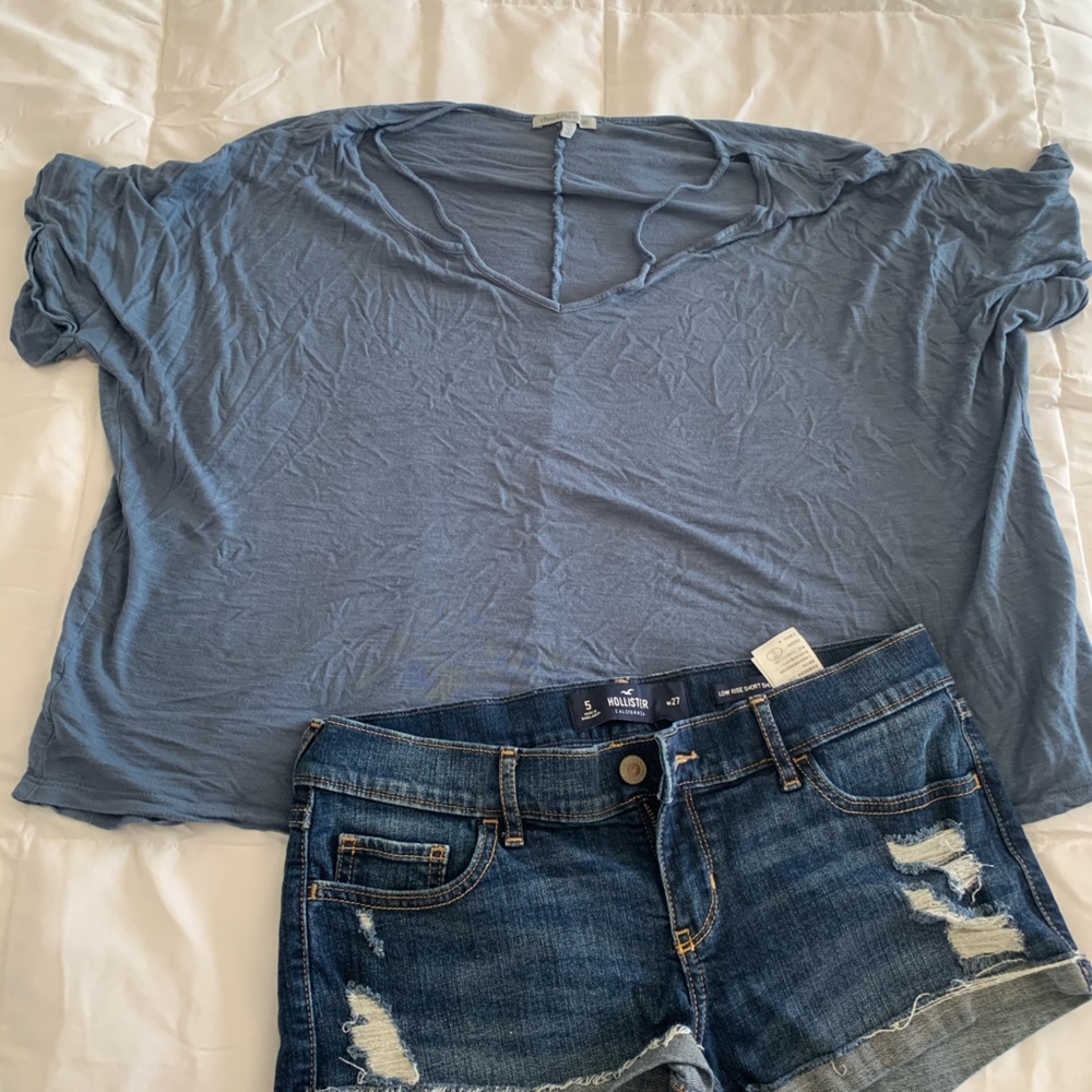Blue Charolette Russe Top